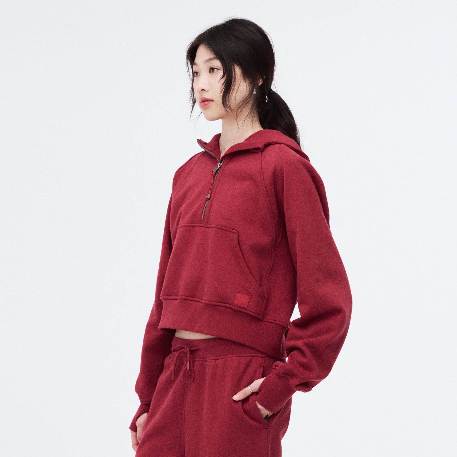 Women’s 100% Organic Cotton Half-Zip Hoodie